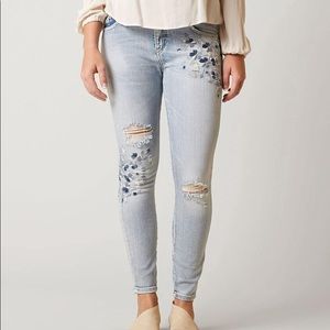 Silver Izzy Ankle Skinny Stretch Jean embroidered